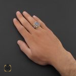 5 انگشتر عقیق کبود یمن تراش دست ساز مردانه - کد 8923 - تصویر 5