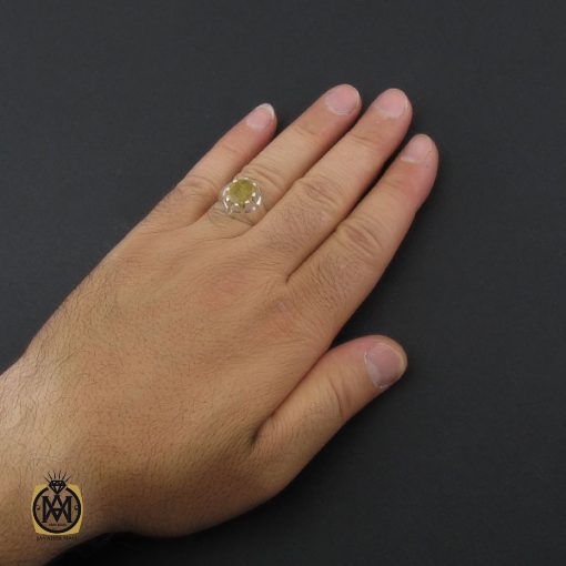 انگشتر یاقوت زرد مردانه دست ساز - کد 8943 - تصویر 5