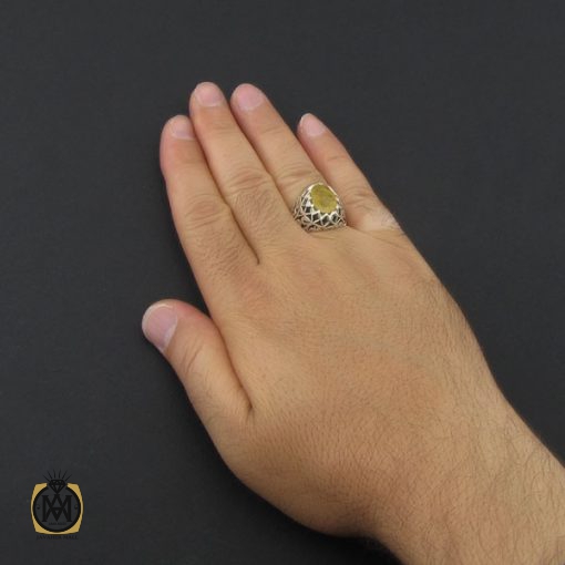 انگشتر یاقوت زرد مردانه دست ساز فاخر - کد 8945 - تصویر 5
