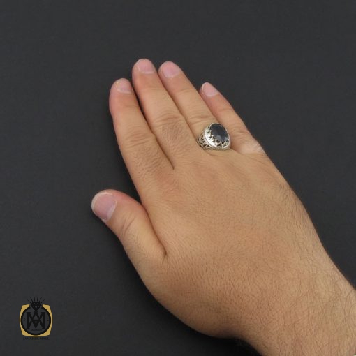 انگشتر یاقوت کبود مردانه دست ساز - کد 8950 - تصویر 5