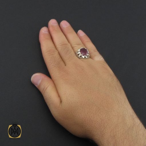 5 انگشتر یاقوت سرخ آفریقایی مردانه مرغوب دست ساز - کد 8953 - تصویر 5