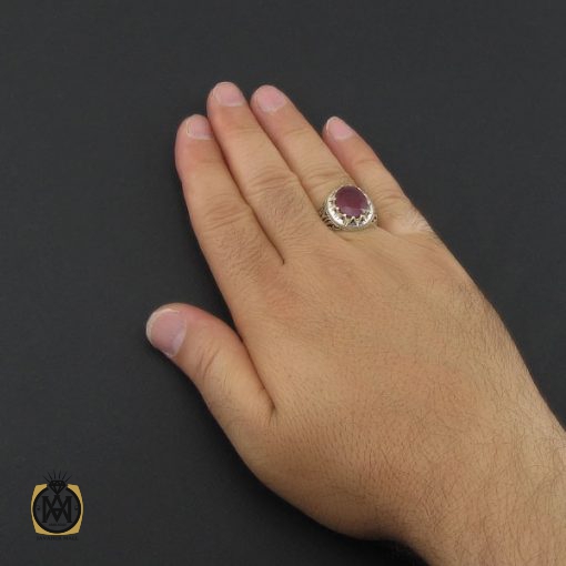 انگشتر یاقوت سرخ مردانه مرغوب دست ساز - کد 8954 - تصویر 5