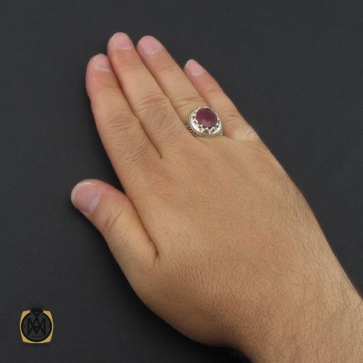 5 انگشتر یاقوت سرخ مردانه خوش رنگ دست ساز - کد 8955 - تصویر 5