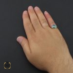 5 انگشتر توپاز سبز مردانه خوش رنگ - کد 8957 - تصویر 5