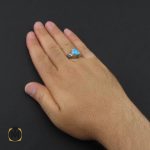 5 انگشتر فیروزه نیشابوری مردانه خوش طبع هنر دست استاد فضلی - کد 8968 - تصویر 5