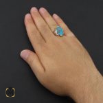 5 انگشتر فیروزه نیشابوری مردانه خوش طبع هنر دست استاد شرفیان - کد 8969 - تصویر 5