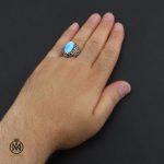 انگشتر فیروزه نیشابوری مرغوب و خوش طبع مردانه - کد 8966 - تصویر 5