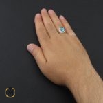 5 انگشتر فیروزه نیشابوری مردانه هنر دست استاد باصری- کد 8970 - تصویر 5