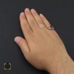 5 انگشتر عقیق یمن مردانه دست ساز - کد 8971 - تصویر 5