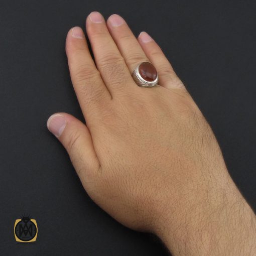 انگشتر عقیق یمن مردانه دست ساز - کد 8975 - تصویر 5