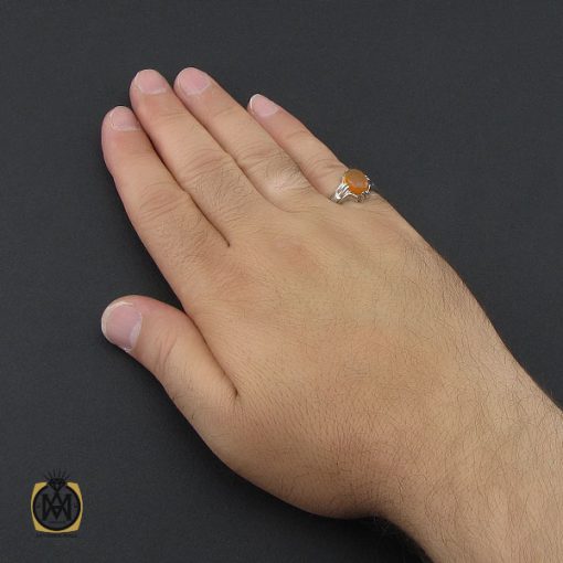 انگشتر عقیق یمن شرف الشمس مردانه دست ساز - کد 8976 - تصویر 5