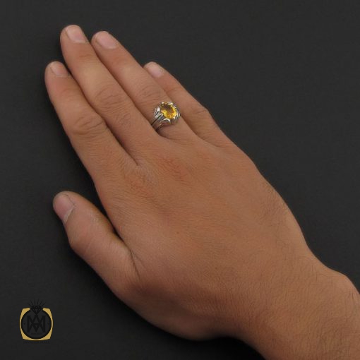 انگشتر سیترین مردانه دست ساز – کد 8817 - تصویر 5