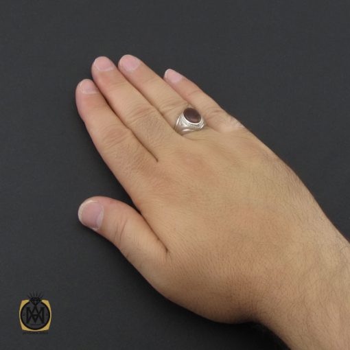 انگشتر عقیق یمن حرزدار مردانه دست ساز - کد 8983 - تصویر 5