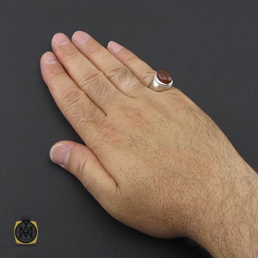 انگشتر عقیق یمن مردانه دست ساز - کد 8984 - تصویر 5