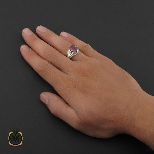 5 انگشتر یاقوت سرخ مردانه هنر دست استاد شرفیان – کد 8799 - تصویر 5