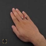 5 انگشتر عقیق یمن مردانه رکاب دست ساز - کد 8987 - تصویر 5