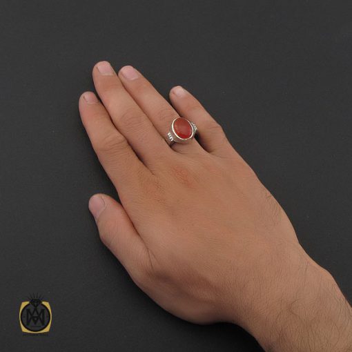 5 انگشتر عقیق یمن مردانه رکاب دست ساز - کد 8987 - تصویر 5