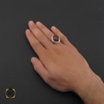 انگشتر عقیق یمن مردانه رکاب دست ساز - کد 8988 - تصویر 5