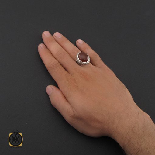 انگشتر عقیق یمن مردانه رکاب دست ساز - کد 8988 - تصویر 5