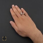 انگشتر عقیق یمن مردانه رکاب دست ساز طرح علی - کد 8990 - تصویر 5