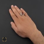 5 انگشتر عقیق یمن مردانه رکاب دست ساز - کد 8991 - تصویر 5