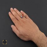 5 انگشتر عقیق یمن مردانه رکاب دست ساز - کد 8993 - تصویر 5