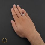 5 انگشتر عقیق یمن مردانه رکاب دست ساز - کد 10017 - تصویر 5