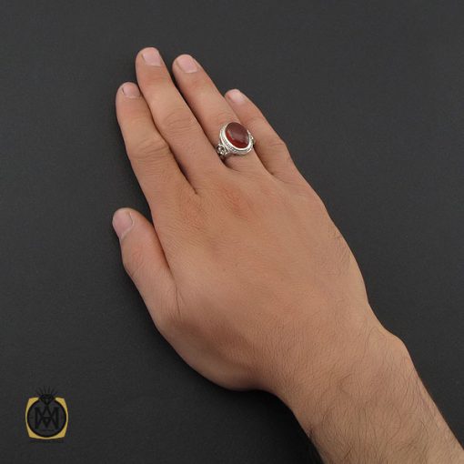 انگشتر عقیق یمن مردانه رکاب دست ساز - کد 10017 - تصویر 5