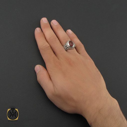 5 انگشتر عقیق یمن مردانه رکاب دست ساز - کد 10018 - تصویر 5