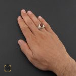 5 انگشتر عقیق یمن مردانه رکاب دست ساز - کد 10023 - تصویر 5