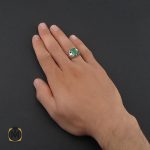 5 انگشتر زمرد زامبیا مردانه مرغوب و خوش رنگ - کد 10030 - تصویر 5