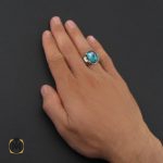 انگشتر توپاز سبز مردانه خوش رنگ و اصل - کد 10041 - تصویر 5