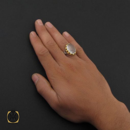 انگشتردُر نجف مردانه با حکاکی چهارده معصوم دست ساز – کد 8823 - تصویر 5