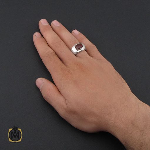 انگشتر عقیق یمن مردانه هنر دست استاد قاسمی طرح صفوی - کد 10062 - تصویر 5