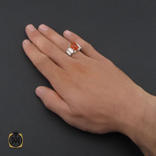 5 انگشتر عقیق یمن مردانه هنر دست استاد قاسمی - کد 10064 - تصویر 6