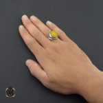 انگشتر عقیق زرد با حکاکی شرف الشمس مردانه – کد 8826 - تصویر 5