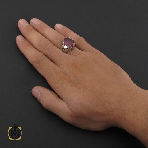 انگشتر یاقوت سرخ مردانه دست ساز – کد 8800 - تصویر 5