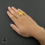 5 انگشتر عقیق زرد با حکاکی شرف الشمس مردانه – کد 8832 - تصویر 5