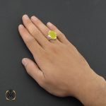 انگشتر عقیق زرد با حکاکی شرف الشمس مردانه – کد 8840 - تصویر 5