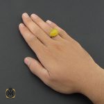 5 انگشتر عقیق زرد با حکاکی شرف الشمس طرح صفوی مردانه – کد 8842 - تصویر 5