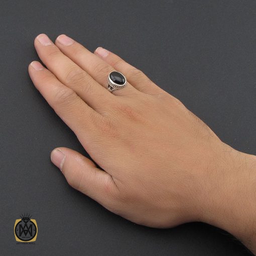 5 انگشتر عقیق مشکی مردانه – کد 8847 - تصویر 5
