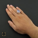 5 انگشتر عقیق یمن کبود مردانه دست ساز - کد 8850 - تصویر 5