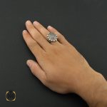 5 انگشتر عقیق یمن کبود الماس تراش مردانه - کد 8852 - تصویر 5