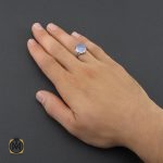 5 انگشتر عقیق یمن کبود مردانه دست ساز - کد 8853 - تصویر 5
