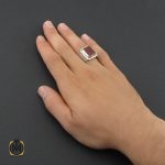 5 انگشتر عقیق یمن مردانه با حکاکی یا رقیه (س) رکاب هنر دست استاد شرفیان - کد 8865 - تصویر 5
