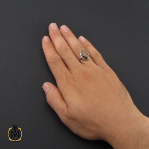 5 انگشتر عقیق باباقوری یمن مردانه - کد 8874 - تصویر 5