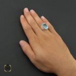 5 انگشتر توپاز آبی مرغوب مردانه - کد 8878 - تصویر 5
