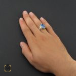 5 انگشتر توپاز آبی خوش رنگ مردانه هنر دست استاد شرفیان - کد 8879 - تصویر 5