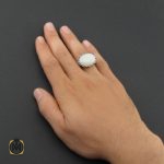 5 انگشتر مون استون مردانه اصل و معدنی - کد 8883 - تصویر 5