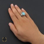 5 انگشتر فیروزه نیشابوری مردانه دست ساز - کد 8886 - تصویر 5